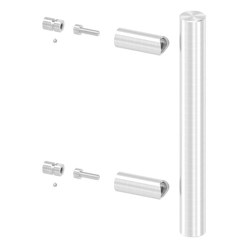 Push handle incl. holder straight with L: 300mm, AISI304