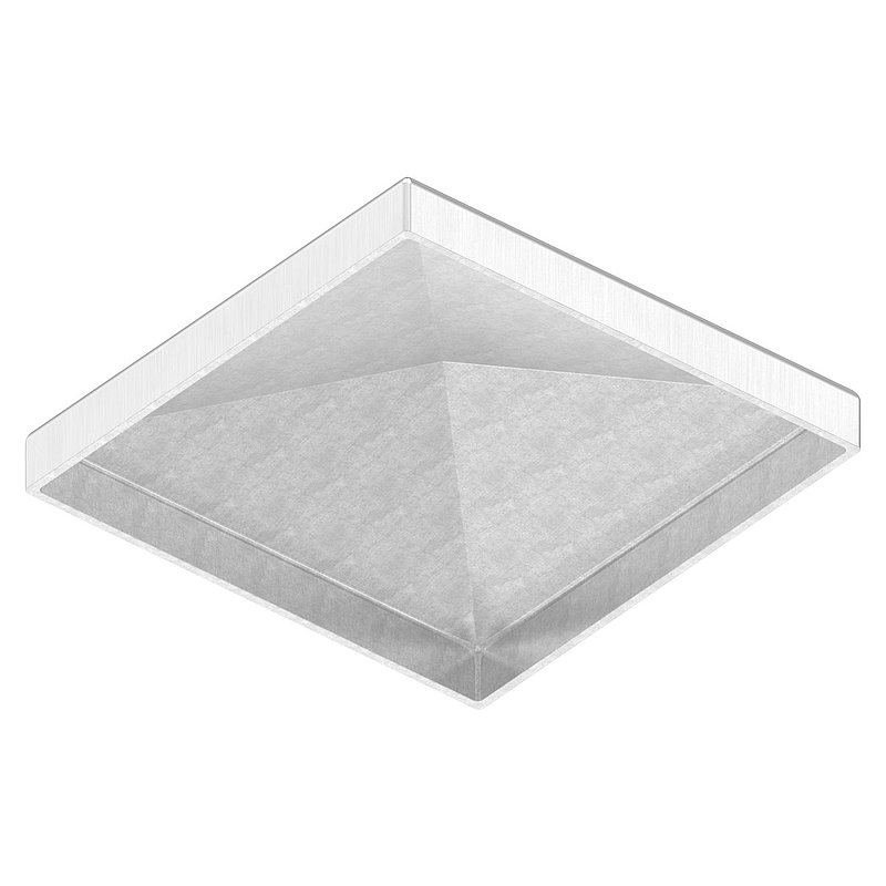 Chapeau pyramidal, pour tube carré 80x80mm, V2A