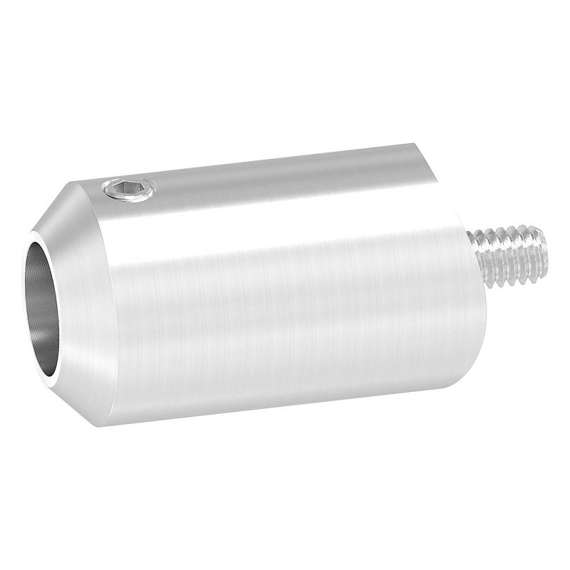 Querstabhalter zum Stoßen, Bohrung Ø 12,5mm, Anschluss 42,4mm, V4A