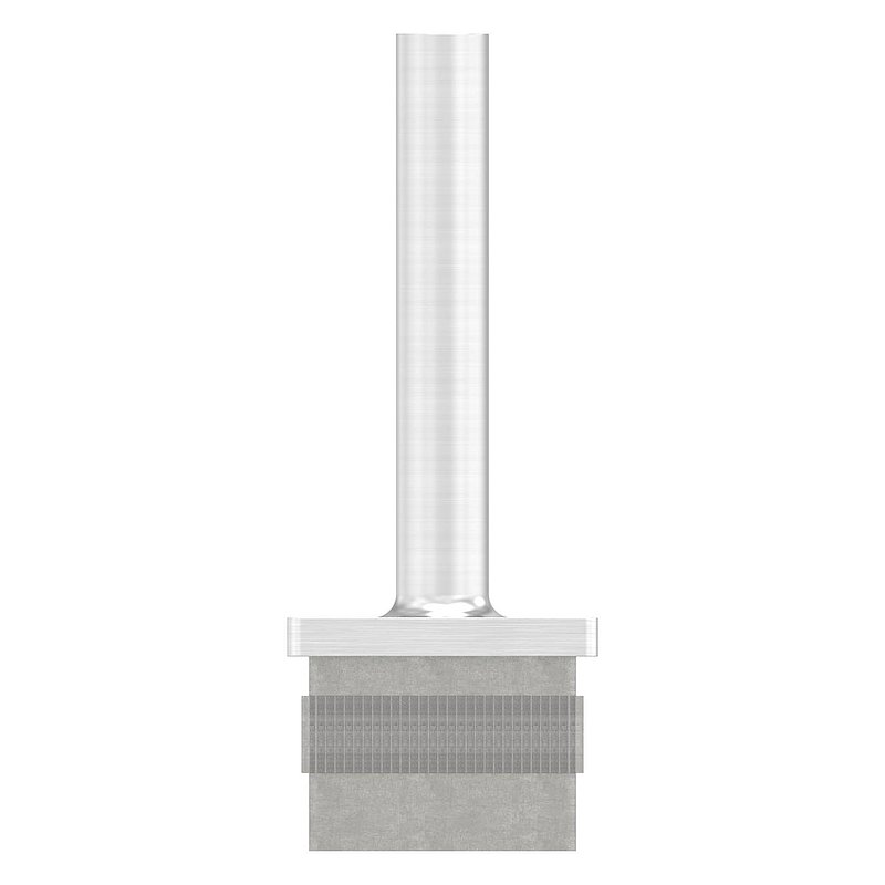 Bouchon pour extrémité de tube avec tige, h 80mm, pour tube 40x40x2,0mm, M6, V2A