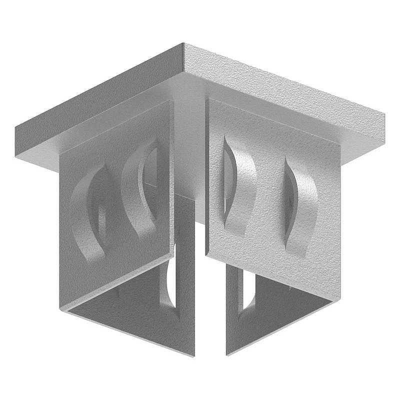 Steel end cap, for square tube 40x40mm, galvanised
