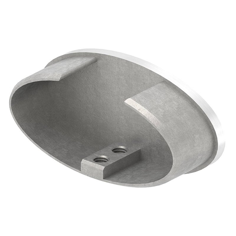 Embout, plat, pour tube ovale à fond de gorge, V2A