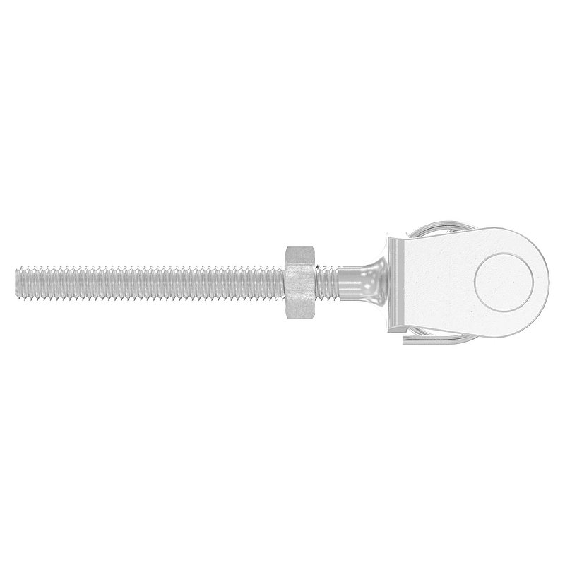 Fork terminal with external thread M4 right, AISI316