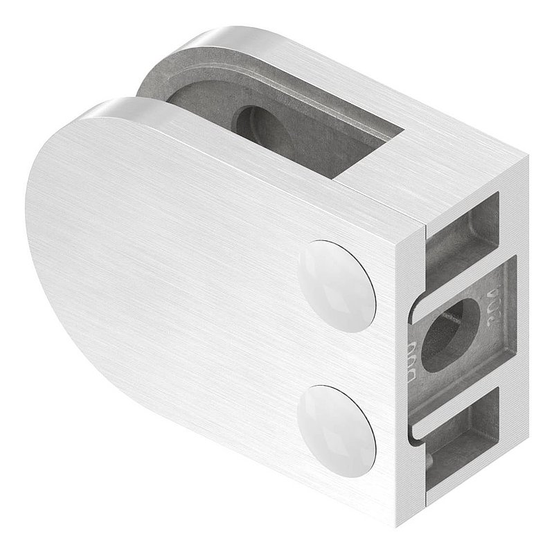 Glass clamp Mod. 32, connection: straight, AISI304
