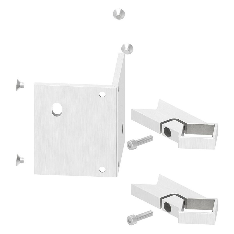 Fixation murale 90° pour coin extérieur 40x40mm, V2A