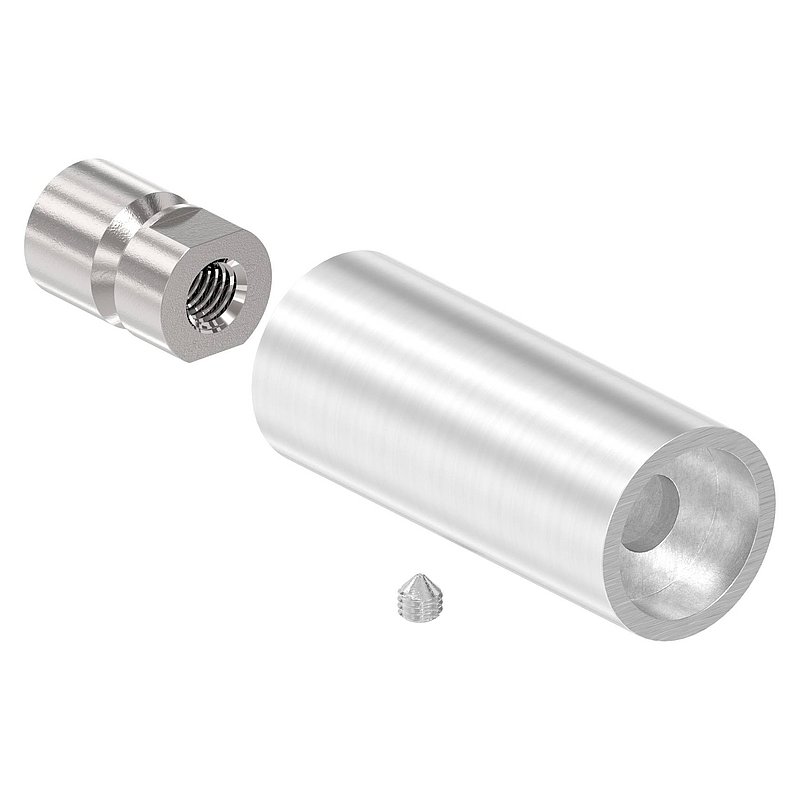 Support de tube - pour raccordement plat, V2A