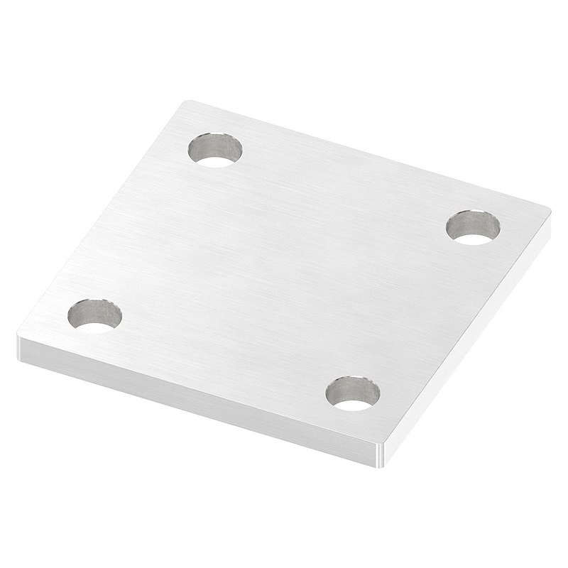 Ankerplatte, 100x100x8mm, mit Längsschliff, V4A