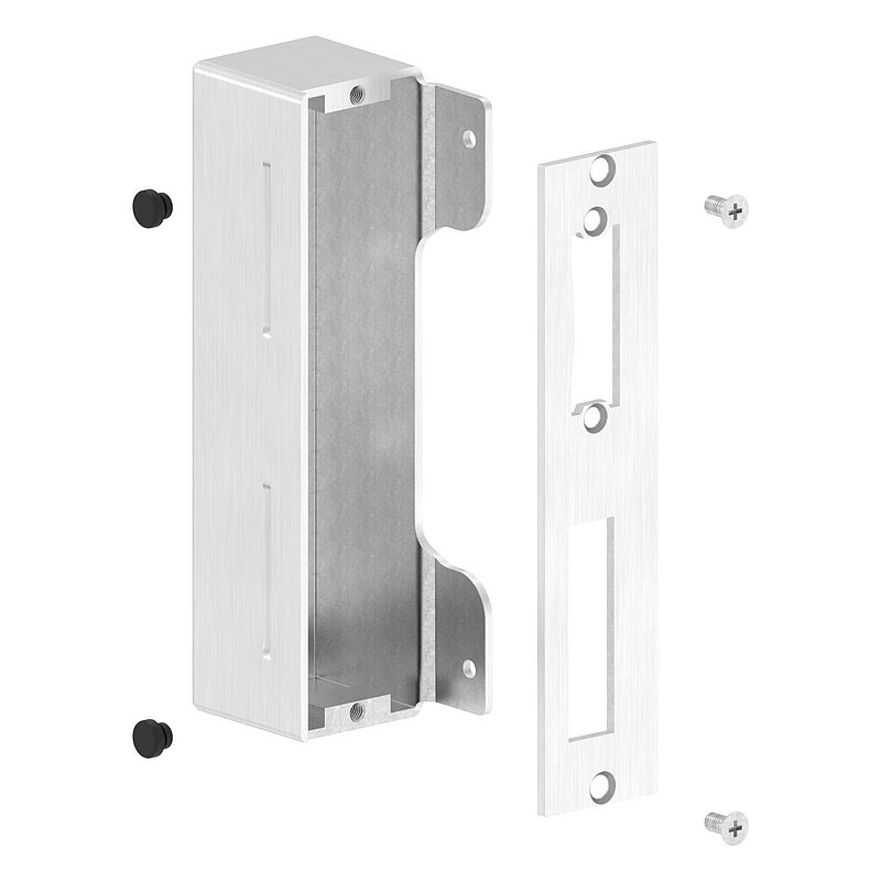 Gâche de serrure rectangulaire, acier inox, avec entraxe 72mm, à souder, 40mm, V2A