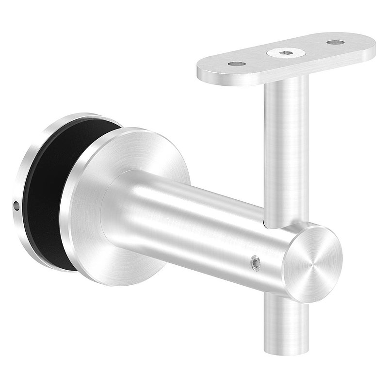Handlaufhalter für Glas, Handlaufanschlussplatte flach, V2A