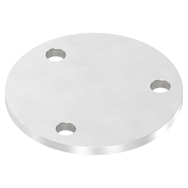 Anchor plate Ø 100x6mm, with longitudinal grinding, AISI316