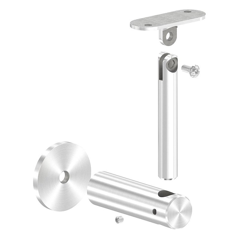 Handlaufhalter mit Gelenk, Handlaufanschlussplatte flach, V2A