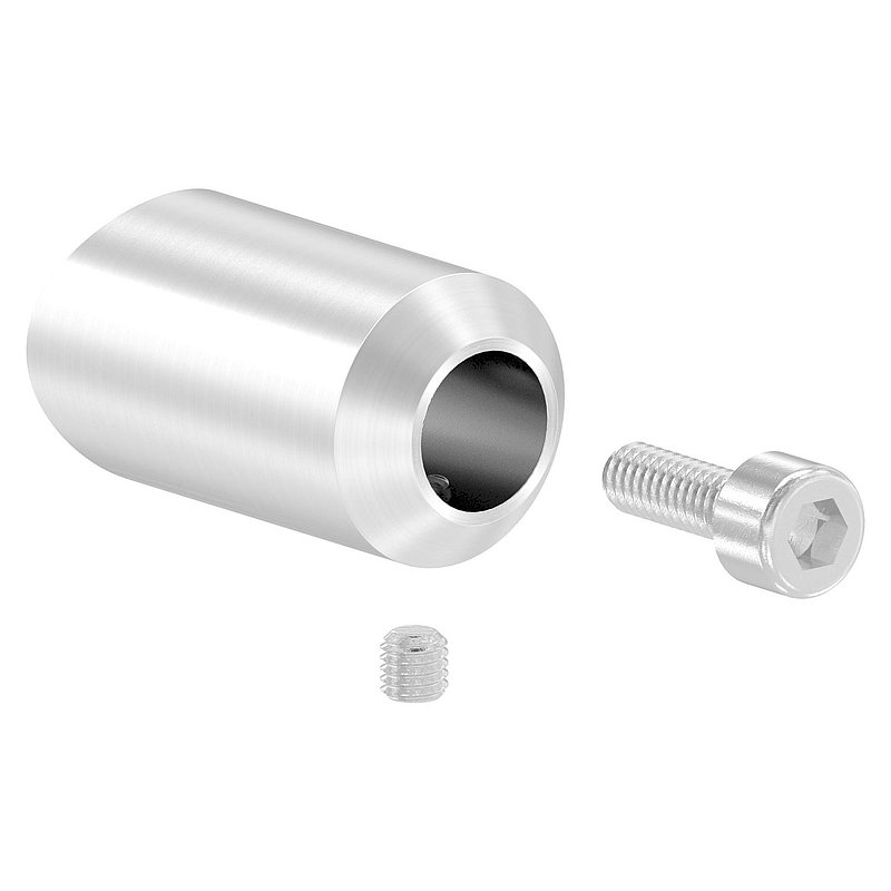 Querstabhalter zum Stoßen, Bohrung Ø 12,5mm, Anschluss 33,7mm, V2A
