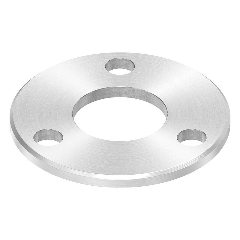 Plaque d'ancrage Ø 100x6mm, avec ponçage circulaire et chanfrein, V2A