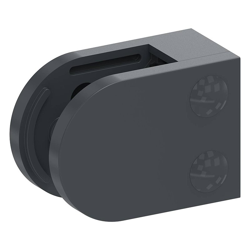 Pince à verre mod. 38, raccord droit, zinc brut thermolaqué RAL 7016 mat