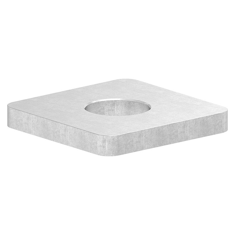 Flachkappe für QR 30x30mm mit Bohrung 12,1mm, Stahl roh