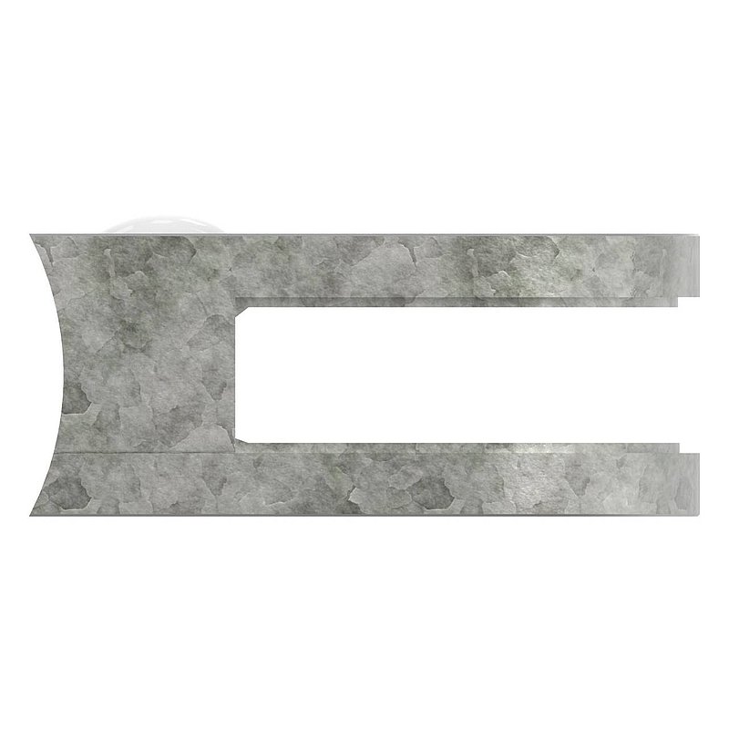 Glasklemme Mod. 32, Anschluss: 60,3mm, Zink roh