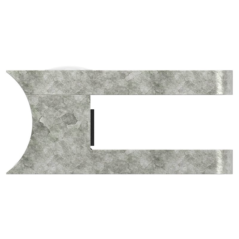 Glasklemme Mod. 36, Anschluss: 33,7mm, in Zink roh