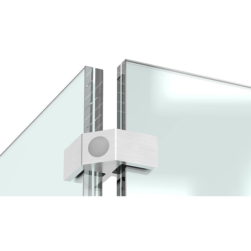 90° glass leveller for all-glass railings, for glass 20.76 - 21.52 mm