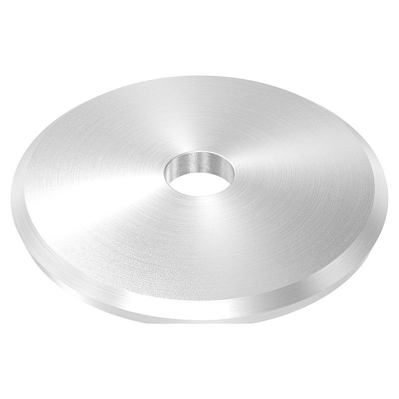 Round disc, Ø 68x5mm, domed, with round cut, AISI304