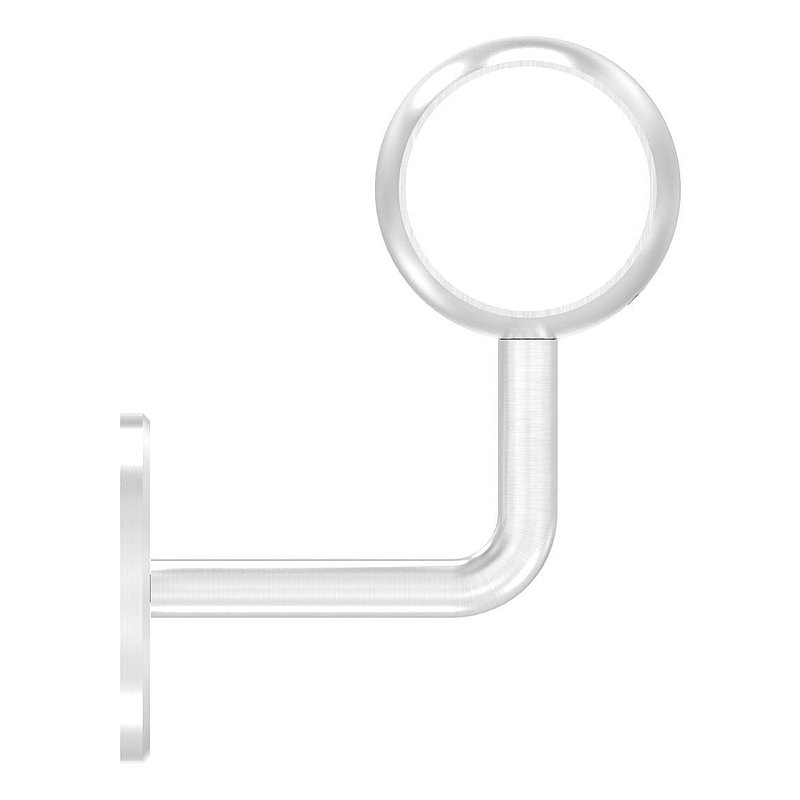 Handrail bracket with ball ring for 48.3 mm tube (round plate and bracket screwed together), AISI304