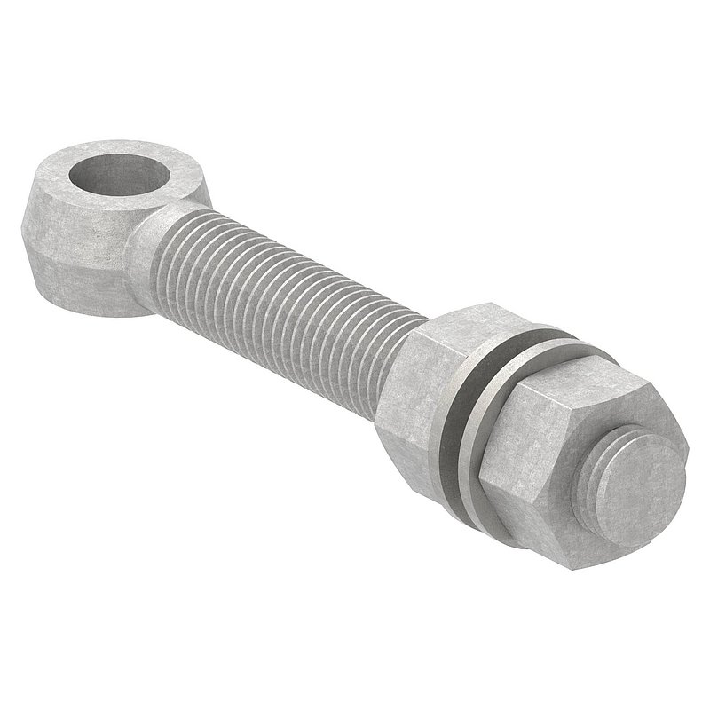 Boulon à œil pour gond à souder 121-M24, acier galvanisé à chaud