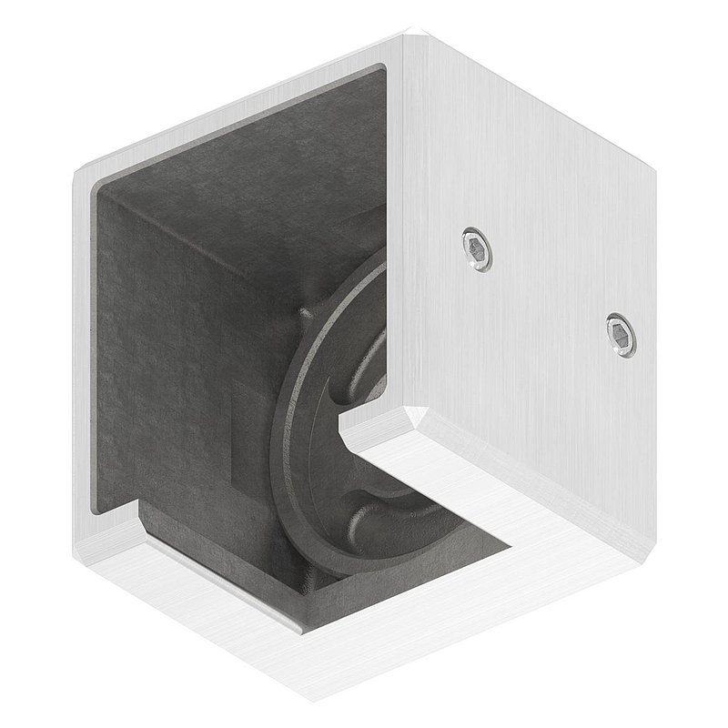 Wall mounting for 40x40mm square groove, right, AISI316