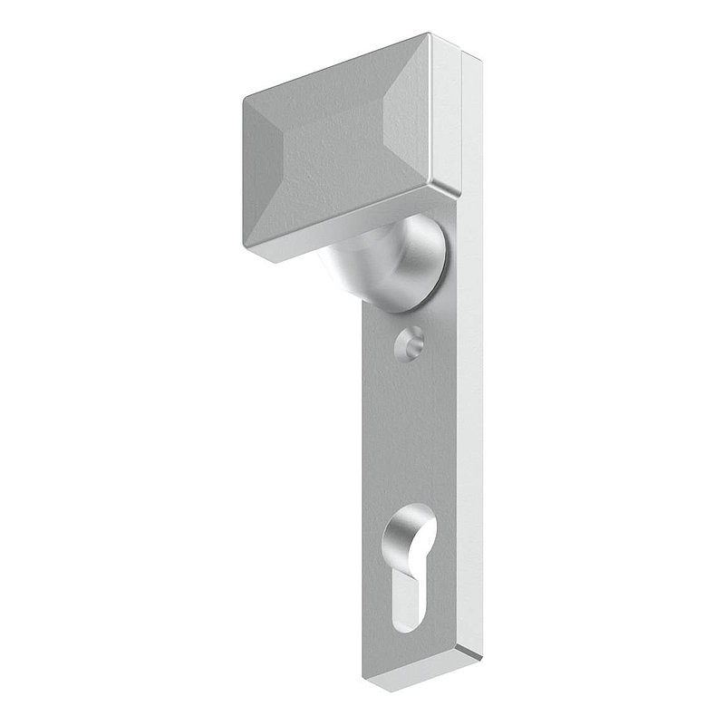 Poignée de porte rectangulaire, coudée, pivotante