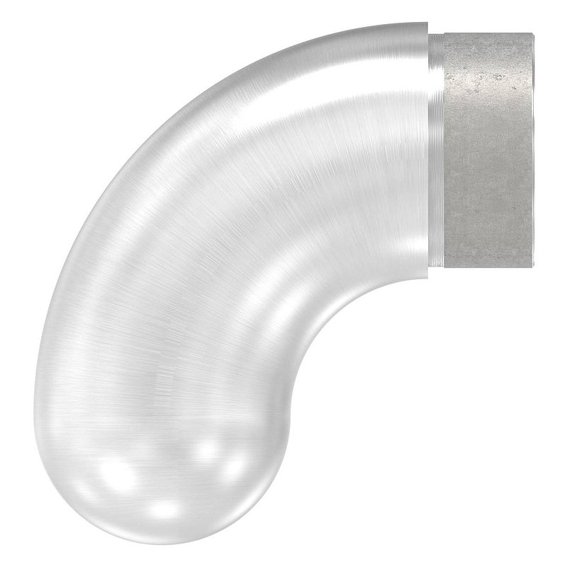 Endbogen 90° halbrund, für Rohr 48,3x2,0mm, V2A