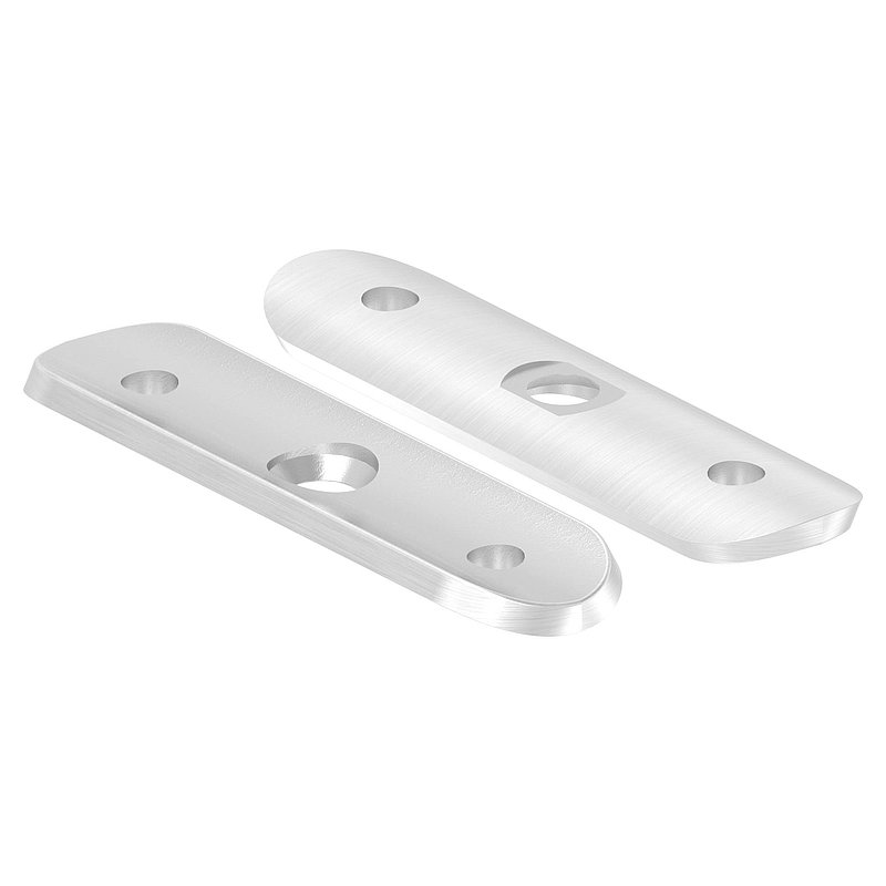 Plaque de raccordement de mains courantes version longue, 42,4mm, V2A