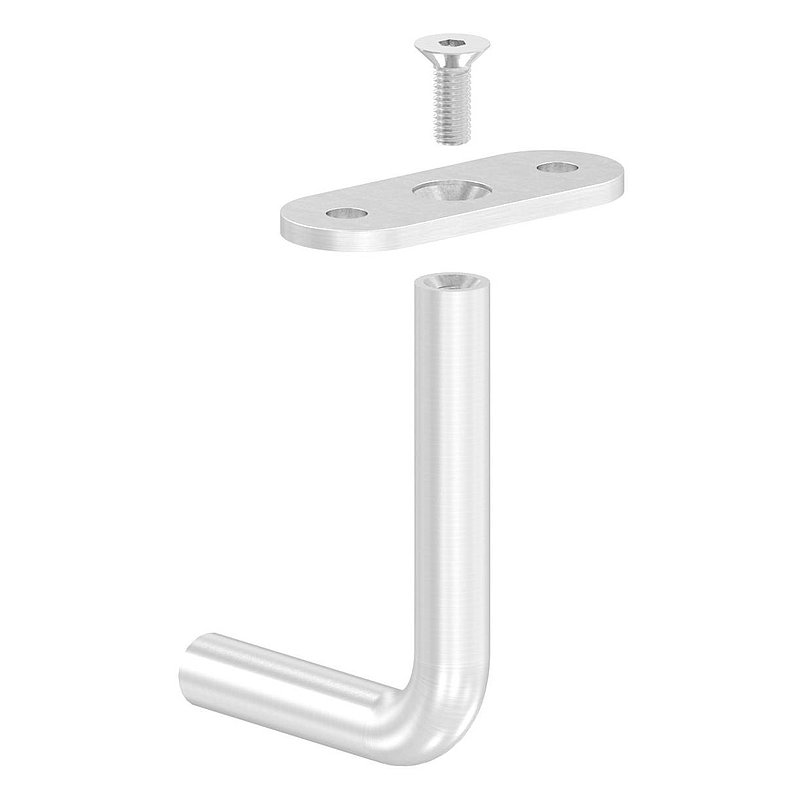 Bügel Ø 12mm mit gerader Handlaufanschlussplatte, V2A