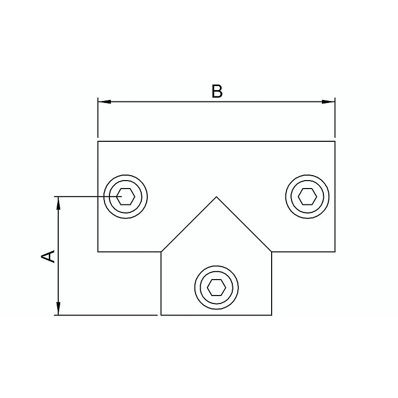 T-Stück lang, für Rohr Ø 33,7mm