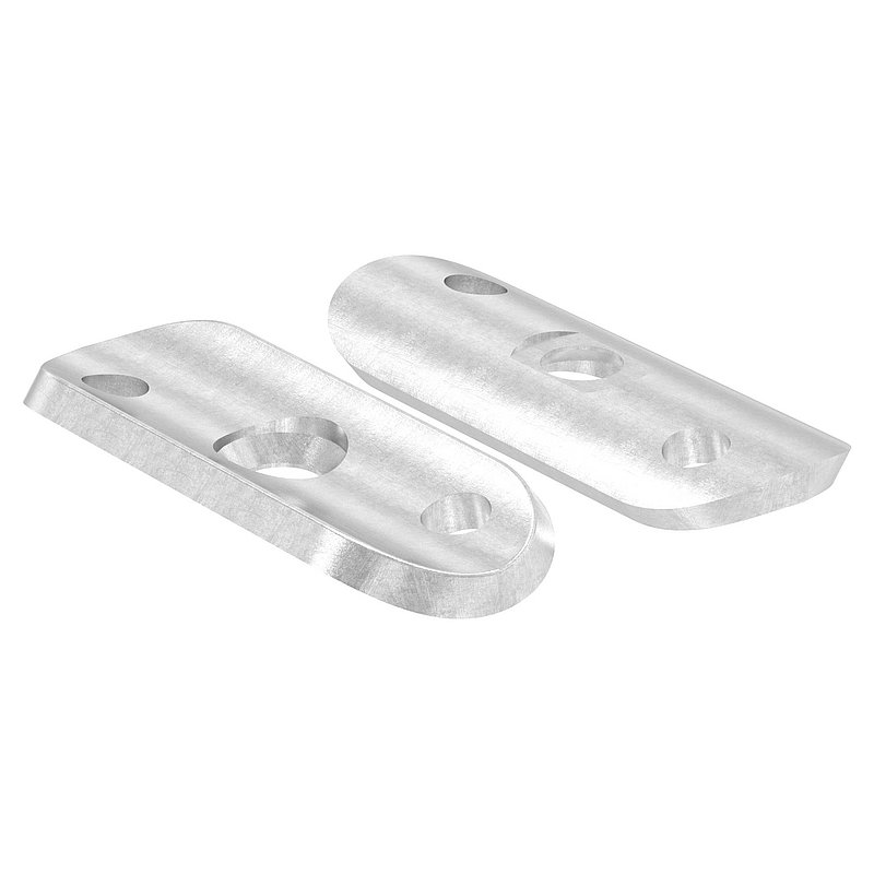 Handlaufanschlussplatte, Rohranschluss Ø 33,7mm, Bohrungen versetzt, S235JR