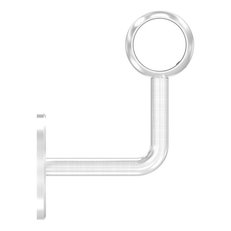 Handrail bracket with ball ring for 33.7 mm tube (round plate and bracket welded), AISI304