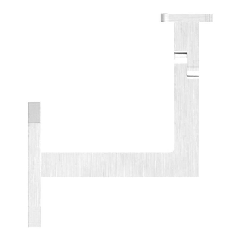 Handlaufhalter eckig mit gerader Handlaufanschlussplatte (Ronde und Bügel verschweißt), V2A