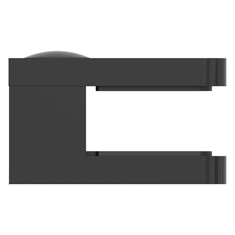 Glass clamp Mod. 11, 45x45x26mm, connection: flat, zinc powder coated RAL 9005 mat