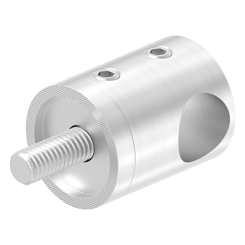 Querstabhalter für geraden Anschluss, 12,2mm Bohrung, V4A