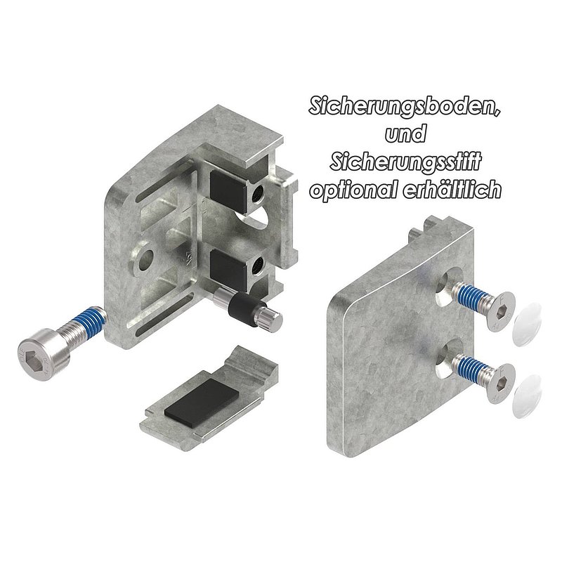 Glass clamp Mod. 34, connection: straight, raw zinc