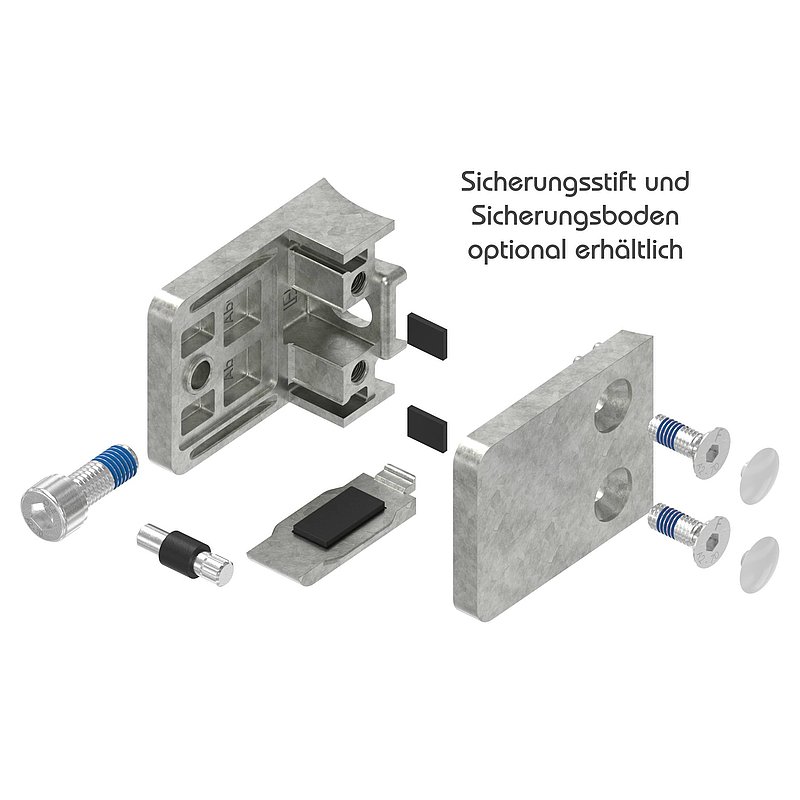 Glasklemme Mod. 36, Anschluss: 60,3mm, in Zink roh