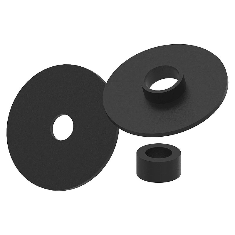 Oberteil für 52mm Glaspunkthalter, V2A, pulverbeschichtet in RAL 9005 schwarz matt