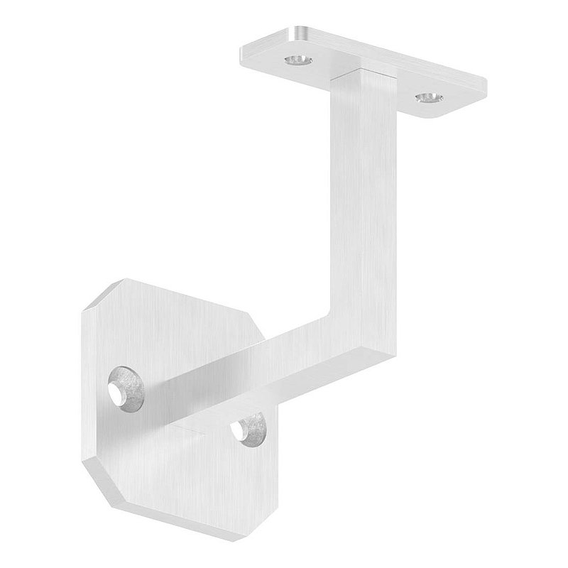 Handlaufhalter eckig mit gerader Handlaufanschlussplatte (Ronde und Bügel verschweißt), V2A