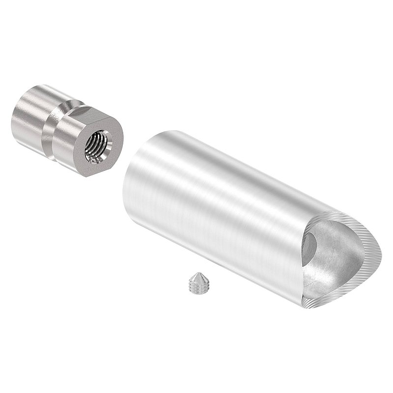 Support de tube - pour raccordement en tube de Ø 26,9mm, V2A