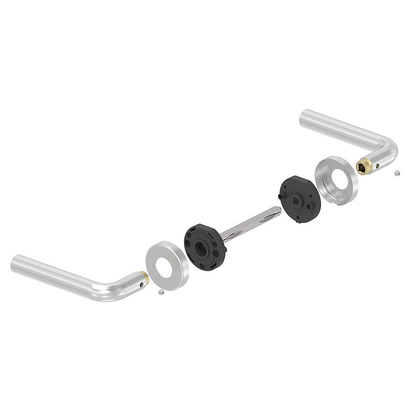 Pair of lever handles, rotatable, AISI304
