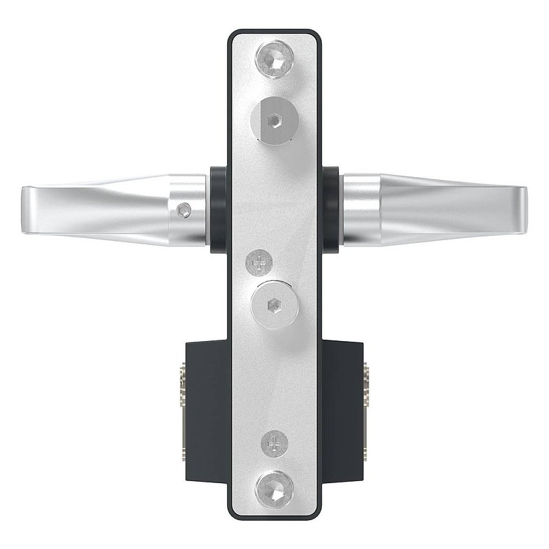 Serrure à grille GTS 2 pour tube de 40-60mm d'épaisseur, boîtier RAL 7016