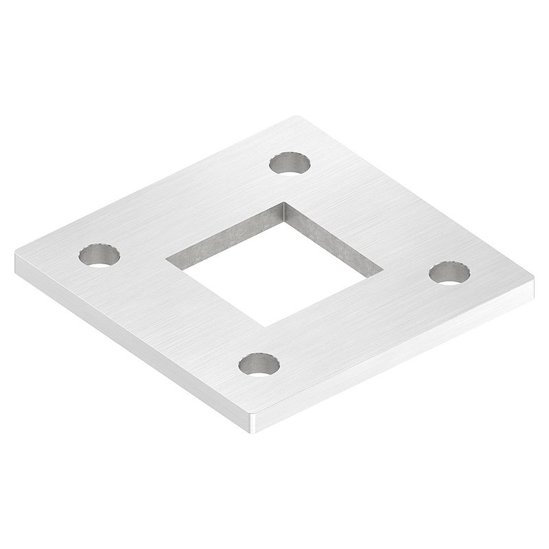 Anchor plate, 120x120x8mm, with longitudinal grinding, AISI304