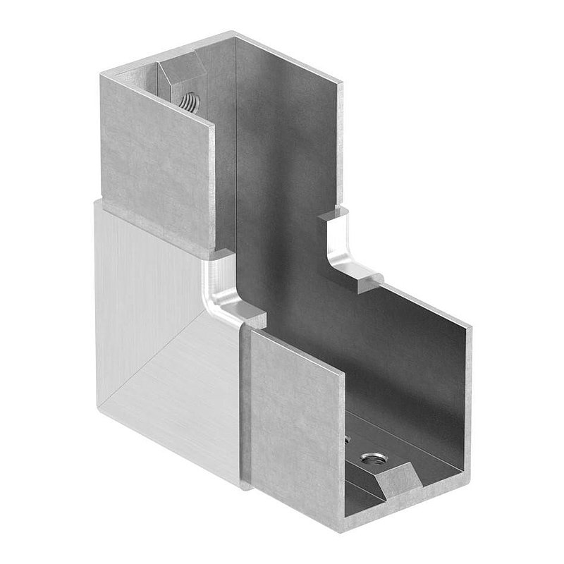 Eckbogen, vertikal, für Nutrohr 40x40mm, V2A