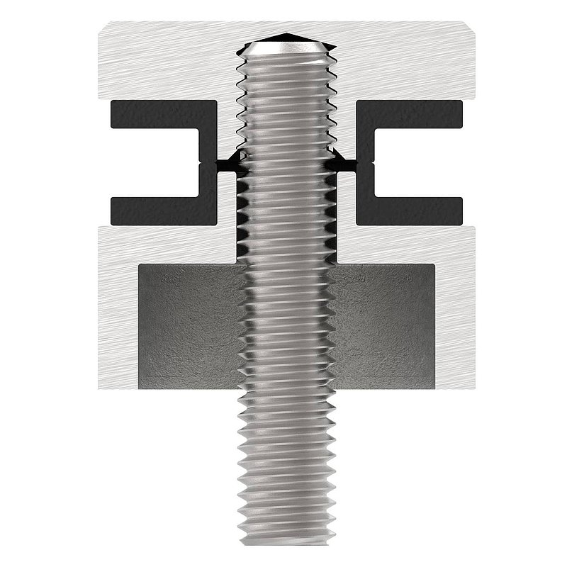 Point de fixation 30mm, jonction: droite, V4A