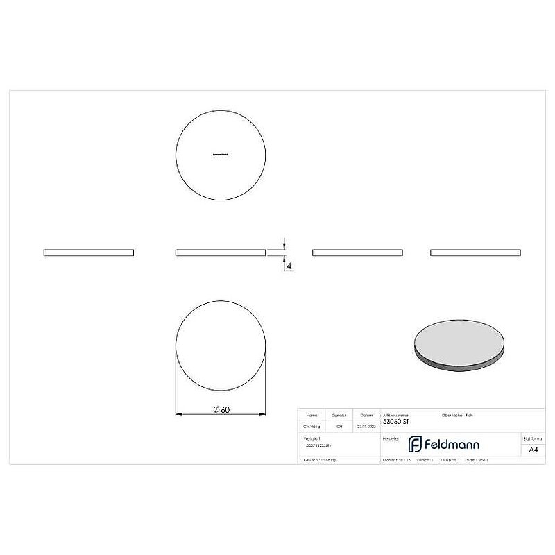 Ronde 60x4mm