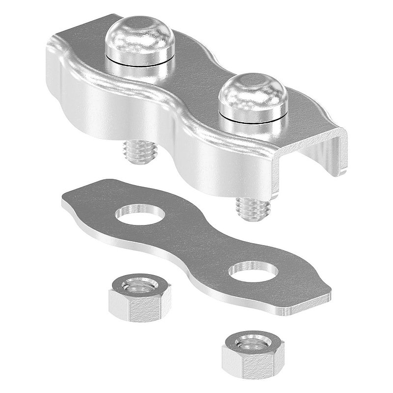 Serre-câble plat double pour câble 5mm, V4A