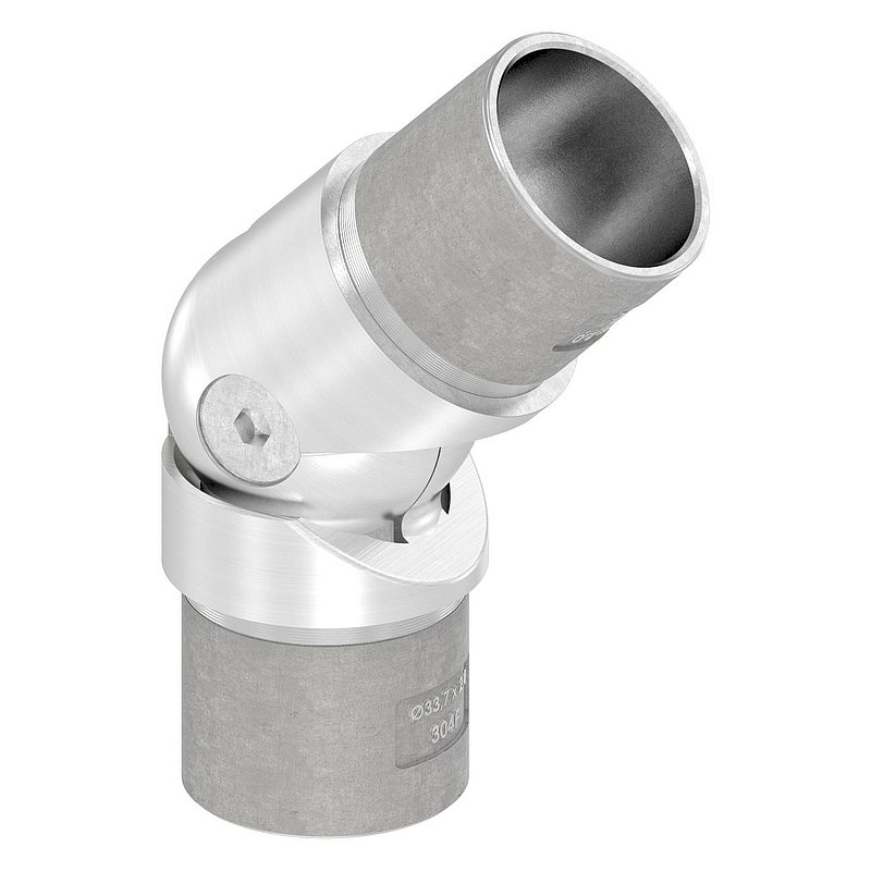 Hollow joint for cable, for tube 33.7x2.0mm, AISI304