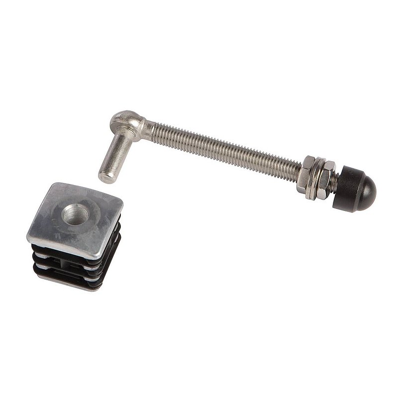 Torbandset M12 mit Länge 130mm für Rohr 40 x 40 x 2,0mm mit Aluminium-Kappen